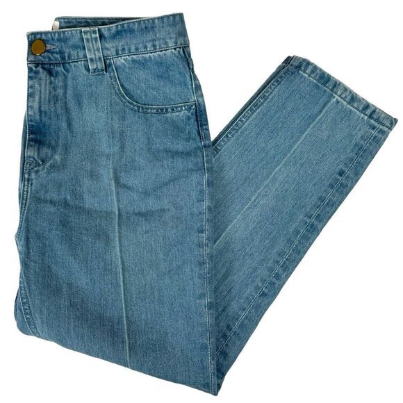 Unique Top Shop High Waist Mom Jeans‎ Women's Size 8 Tapered Med Wash Crop Jeans - Picture 5 of 12